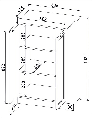 Тумба Интерлиния Концепт Тренд КТ-Т64 (белый платинум/пепел)