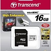 Карта памяти Transcend microSDHC HE (Class 10) UHS-I 16GB + адаптер [TS16GUSDHC10V]