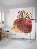 Шторка-занавеска для ванны JoyArty Ежик с яблоком sc_31293