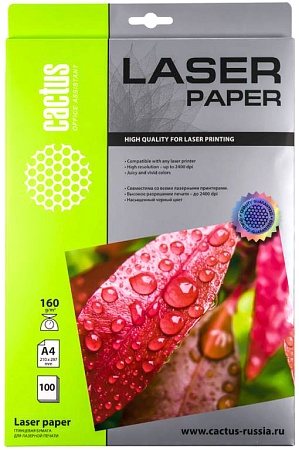Фотобумага CACTUS глянцевая A4 160 г/кв.м. 100 листов [CS-LPA4160100]
