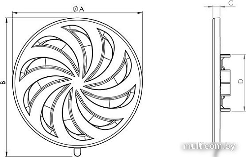 Вентиляционная решетка airRoxy круглая с регулированием 02-325