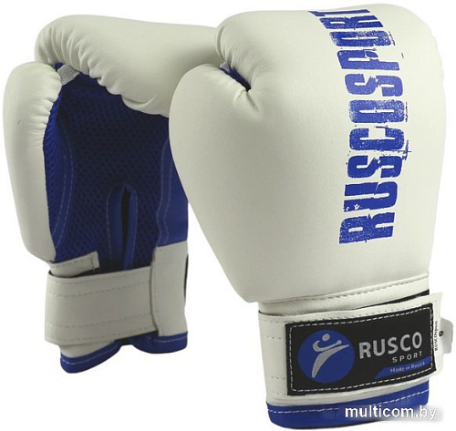 Тренировочные перчатки Rusco Sport 10 oz (белый/синий)