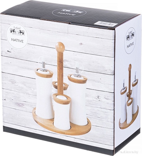 Набор для масла и уксуса с солонкой и перечницей Lefard Native 587-196