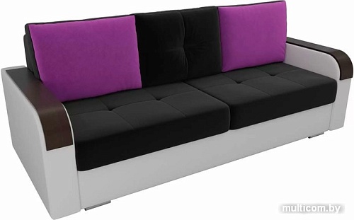 Диван Лига диванов Мейсон 102147 (черный/белый/фиолетовый)