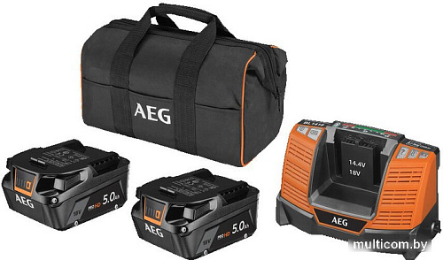 Аккумулятор с зарядным устройством AEG Powertools SETLL1850SHD 4935478945 (2x18В/5 Ah + 18В, сумка)