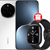Телефон HONOR Magic7 12GB/256GB международная версия (ледяной белый) + умные часы HONOR Watch 4 (черный) по акции