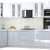 Готовая кухня Интерлиния Мила Пластик 1.88x3.4 LV (белый глянец/туманный глянец/опал светлый)
