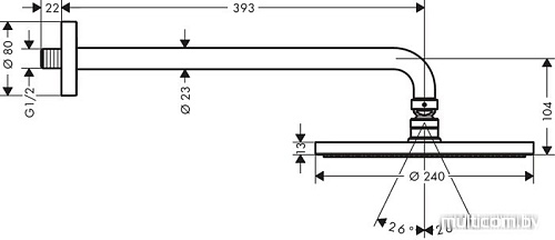 Верхний душ Hansgrohe Raindance S 27607000