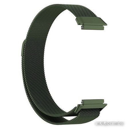 Браслет Rumi Milanese loop металлический для Huawei Band 7 (темно-зеленый)