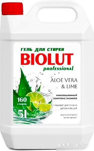 Гель для посудомоечной машины Biolut Aloe Vera & Lime Professional 5 л