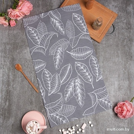 Полотенце Этель Ease 7560461 (белый/серый)