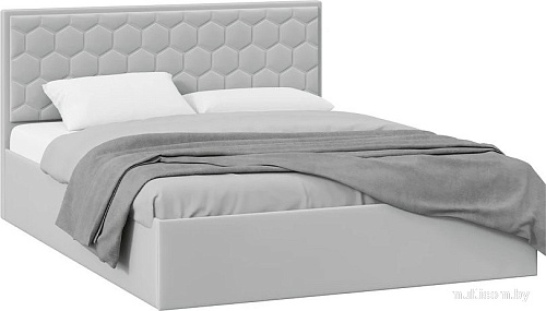 Кровать Трия Порто универсальный 140x200 (велюр Confetti Silver)