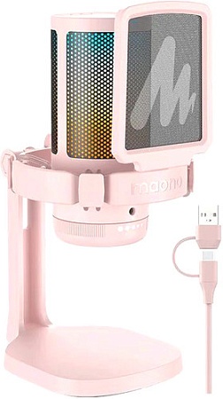 Проводной микрофон Maono DGM20 (розовый)