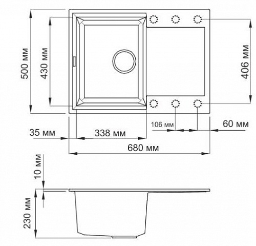 Кухонная мойка Omoikiri Sakaime 68-BL (4993108)