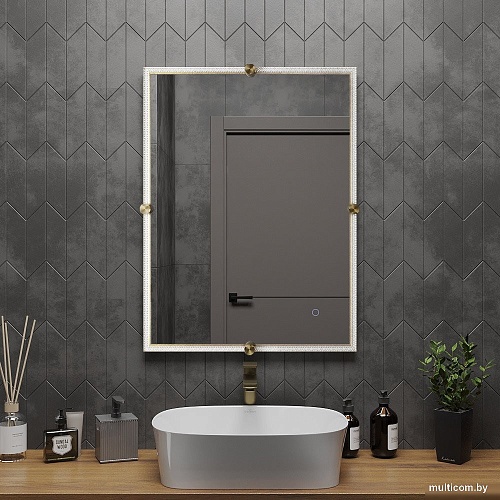 Roxen Зеркало Cler c подсветкой 510010-60 (60x80) в рельефной полимерной раме