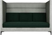 Диван Brioli Дирк трехместный (рогожка, J20-J8 (серый, зеленые вставки)