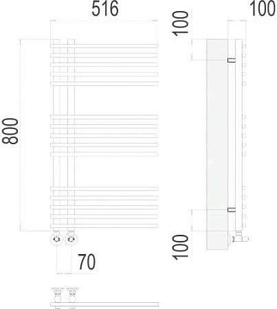Полотенцесушитель TERMINUS Астра П15 70x800 нп