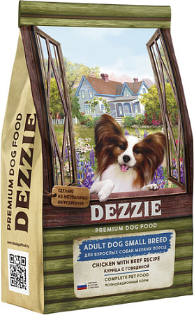 Сухой корм для собак Dezzie Adult Dog Small Breed (для взрослых мелких пород с курицей и говядиной) 15 кг