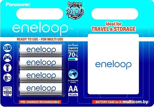 Аккумуляторы Panasonic Eneloop AA 1900mAh 4 шт. в боксе [BK-3MCCEC4BE]