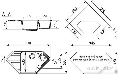 Кухонная мойка Ulgran U-409 (302 песочный)