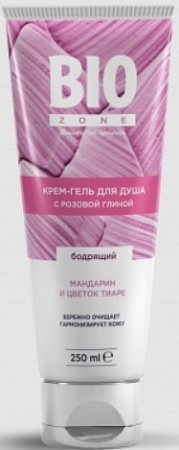 BioZone Гель для душа С розовой глиной мандарином и цветком тиаре 250 мл