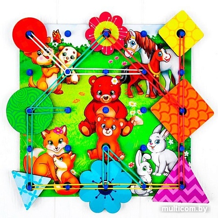 Шнуровка Лесная мастерская Мамы и дети. Геоборд с дополнительными элементами 3807426