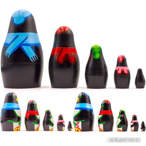 Развивающая игра Брестская Матрешка В виде фигурок милых пингвинов (набор 5 шт)