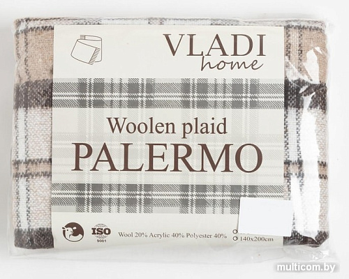 Плед Vladi Palermo 140x200 9010263 (белый/песочный/каст)