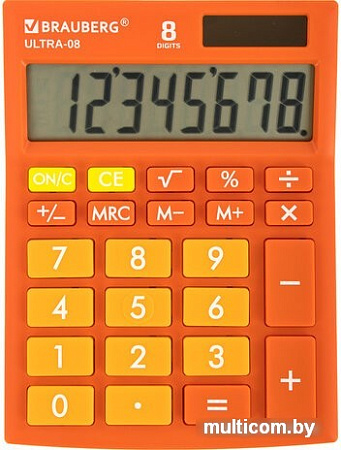 Бухгалтерский калькулятор BRAUBERG Ultra-08-RG 250511 (оранжевый)