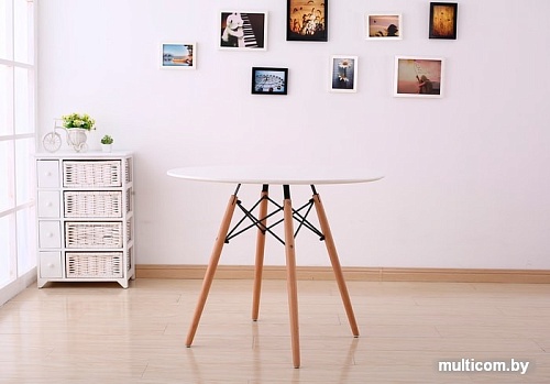 Кухонный стол LoftyHome Quince-80 Z-231KD-W-80 (белый)