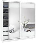 Шкаф-купе Кортекс-мебель Сенатор ШК12 Геометрия ДСП с зеркалом (белый)