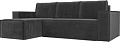 Угловой диван Mebelico Куба угловой 108648 (левый, БНП, велюр, серый)