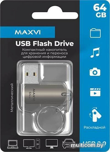 USB Flash Maxvi MR 64GB (серебристый)