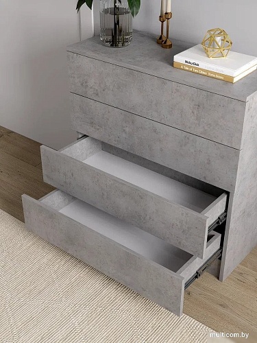 Комод Горизонт Нео 760 4 ящика (бетон)