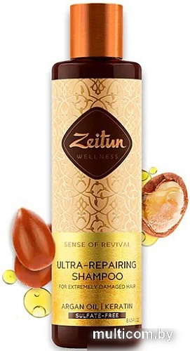 Шампунь Zeitun Ритуал восстановления с аргановым маслом и кератином 250 мл