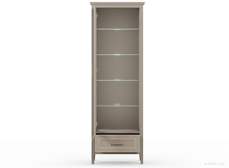 Шкаф-витрина BRW Classic REG1W1SZK с подсветкой (глиняный серый)