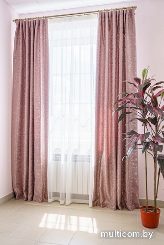 Комплект штор Decoretto Штукатурка чайная роза ШЧР-K8 1.75x2.5 м (розовый, 2 шт)