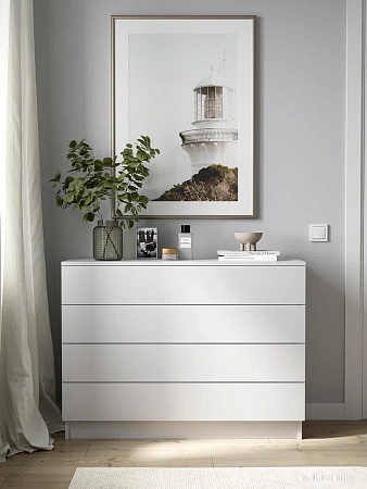 Комод Горизонт Нео 1050 4 ящика (белый)