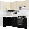Готовая кухня S-Company Клео глоcс 1.2x2.4 левая (черный глянец/ваниль глянец)