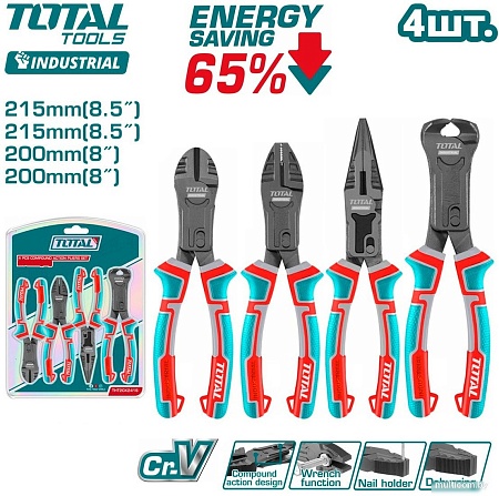 Набор пассатижей Total THT2CK241S (4 предмета)