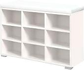 Банкетка Кимер Харис Тип 4 (белая шагрень/кожзам белый)