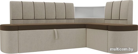 Угловой диван Mebelico Тефида 107521 (правый, коричневый/бежевый)