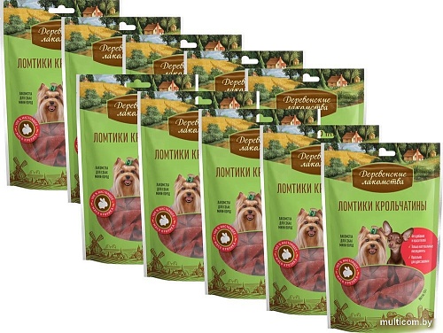 Лакомство для собак Деревенские лакомства Ломтики крольчатины 10x55 г