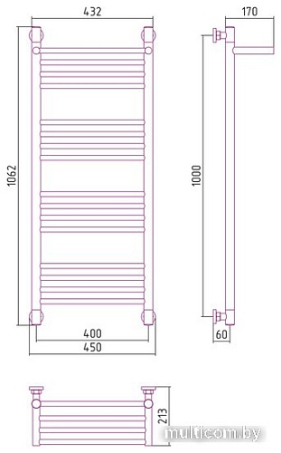 Полотенцесушитель Сунержа Богема с полкой+ 1000х400 31-0223-1040