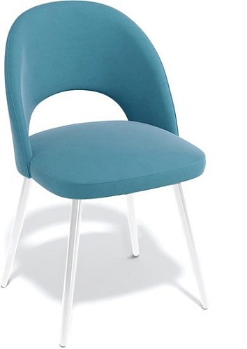 Стул Kenner 148 KS (белый/микровелюр бирюзовый)