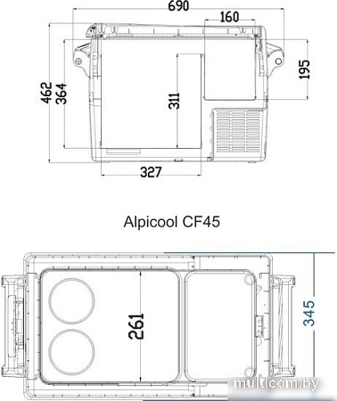 Компрессорный автохолодильник Alpicool CF45