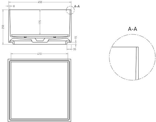 Умывальник Salini Armonia Square 02 130512G (S-Sense, глянцевый)