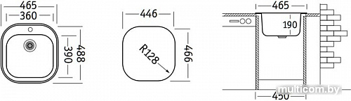 Кухонная мойка Ukinox Галант GAL465.488-GT8K 0C