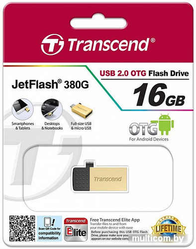 USB Flash Transcend JetFlash 380G 16GB Gold (TS16GJF380G)