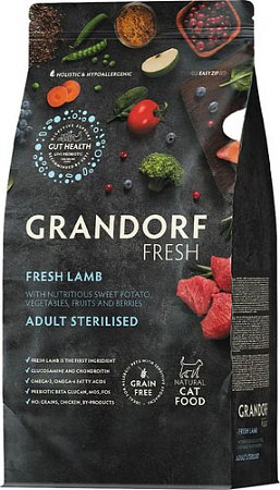 Сухой корм для кошек Grandorf Adult Sterilised Fresh Lamb&Sweet Potato (400г)